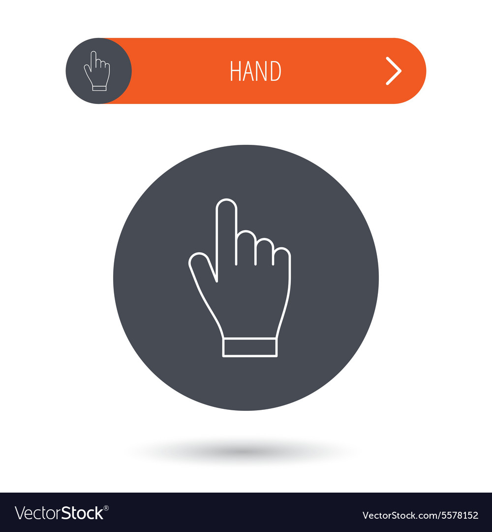 Click hand icon press or push pointer sign