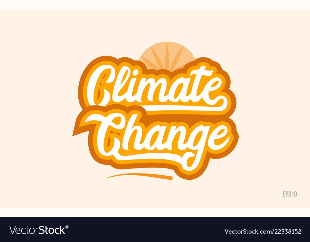 Climate change orange color word text logo icon