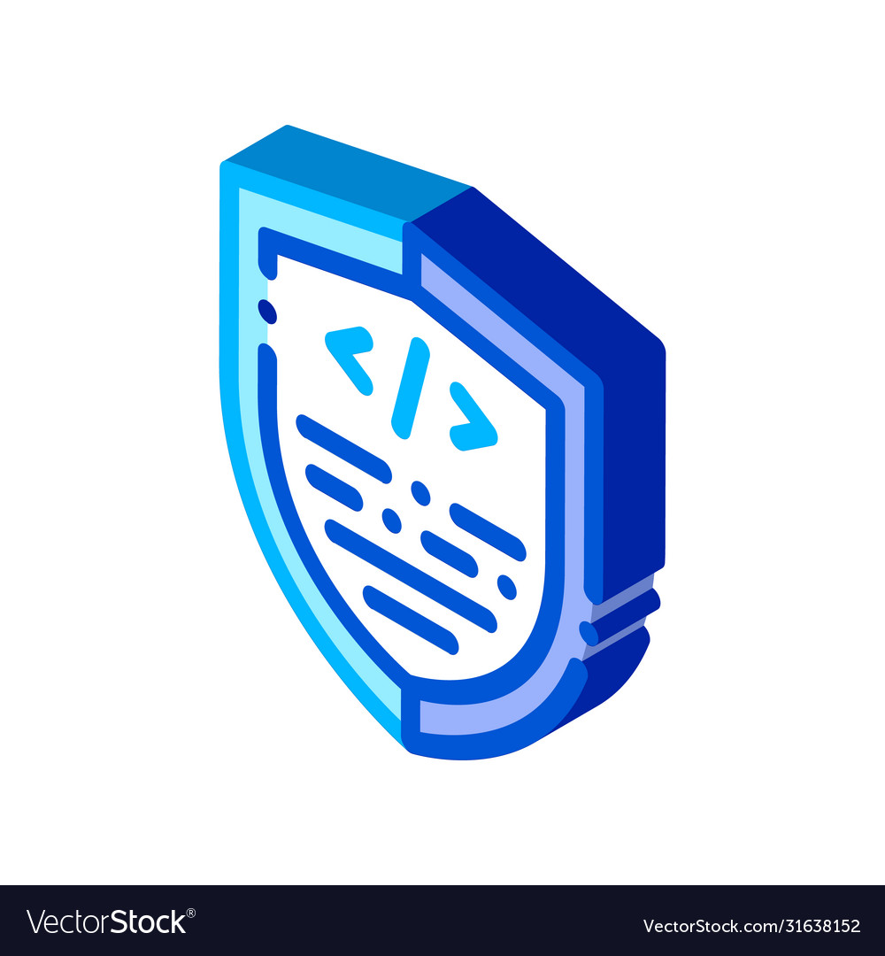 Coding antivirus program isometric icon vector image Coding antivirus program isometric icon
