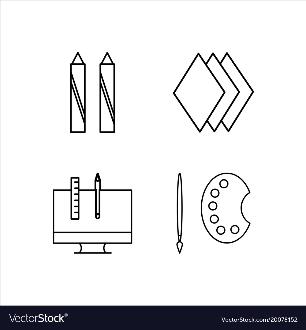 Design and studio simple linear icon setsimple