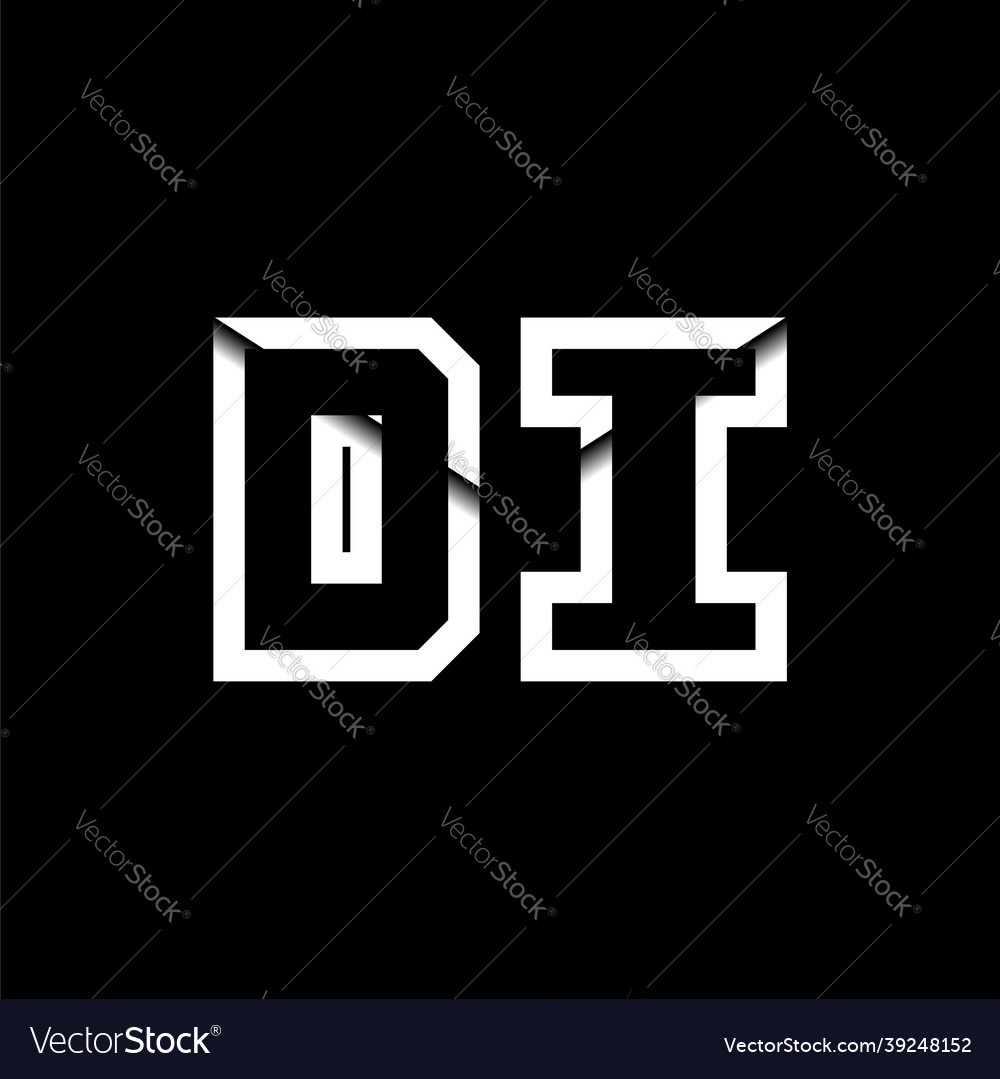 Di monogram envelope shape style Vector Image Di monogram envelope shape style