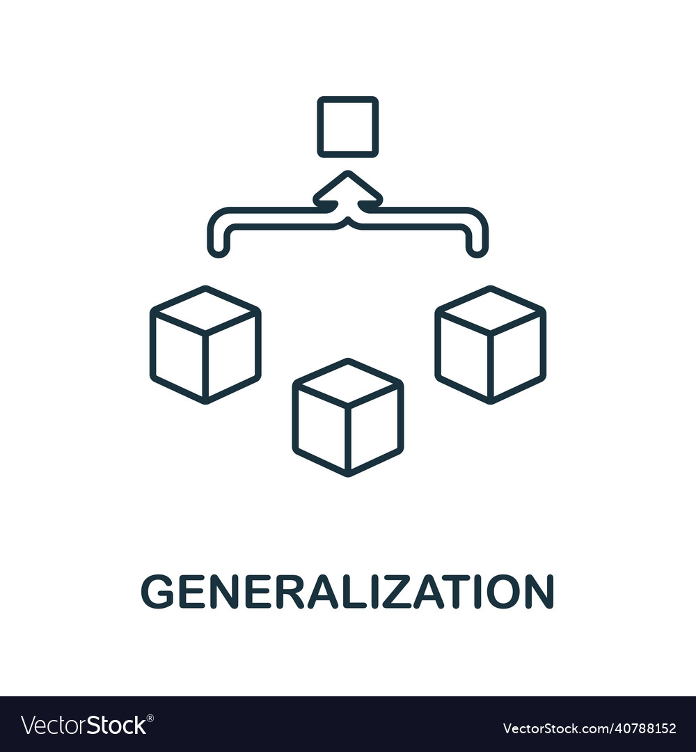 Generalization icon line element from cognitive Vector Image