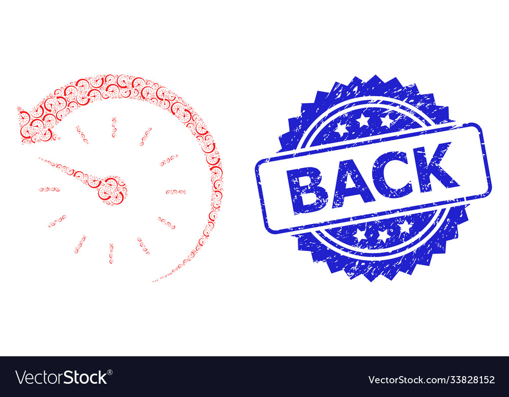Grunge back watermark and recursion time backward vector image Grunge back watermark and recursion time backward