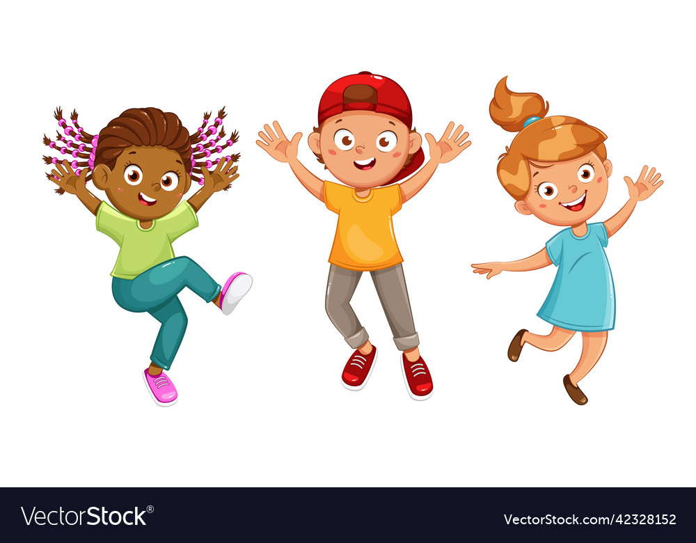 Happy children day 1 june cute cartoon kids Vector Image