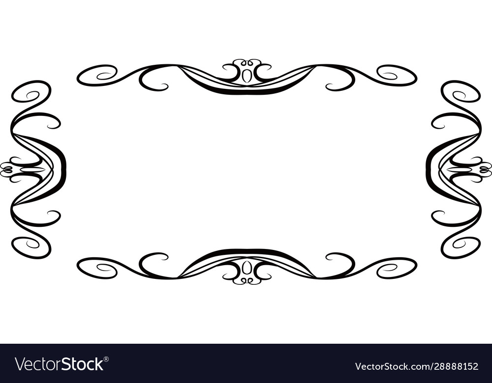 Horizontal rectangular antique pattern frame