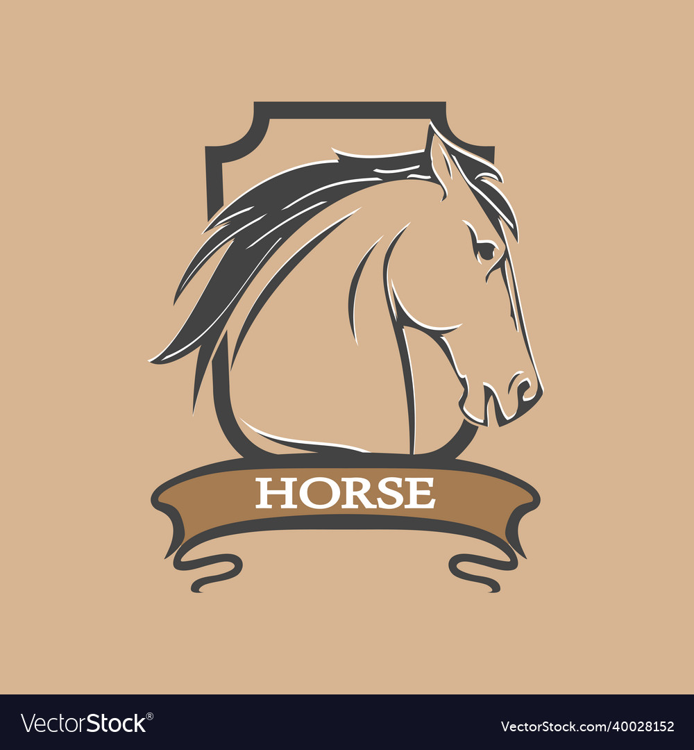 Horse shield Royalty Free Vector Image - VectorStock