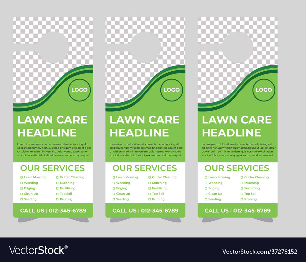 Lawn care door hanger design template hotel knob