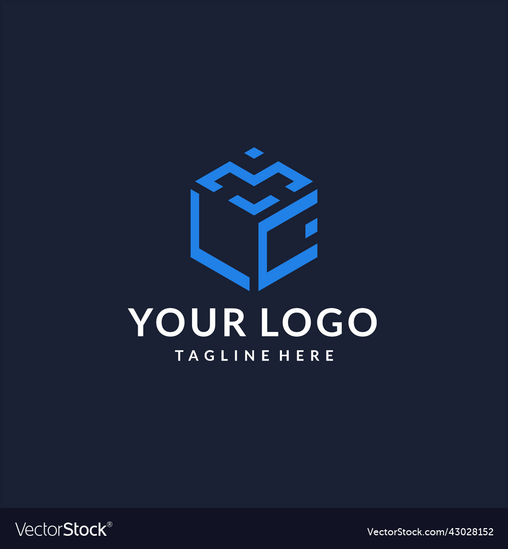 Lc logo hexagon designs best monogram initial
