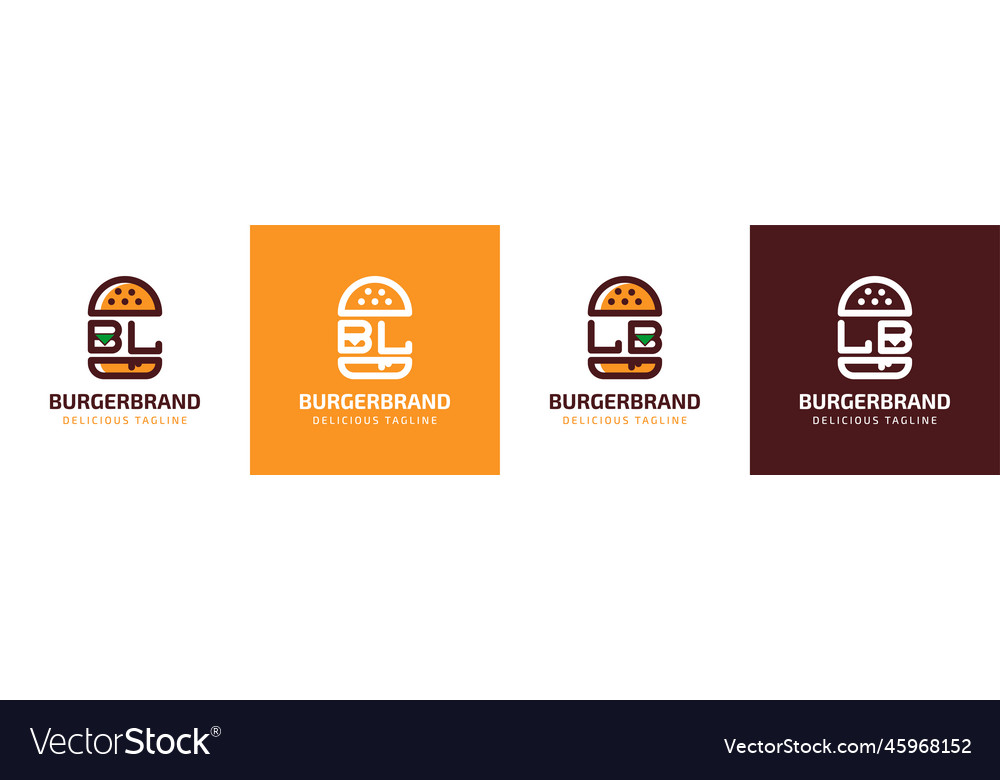 Buchstaben bl und lb Burger Logo für jede