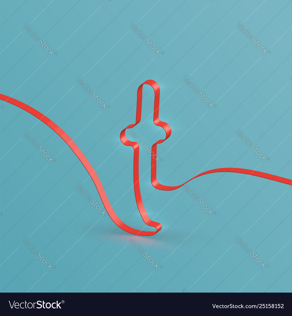 Realistic ribbon font from a typeset vector image Realistic ribbon font from a typeset