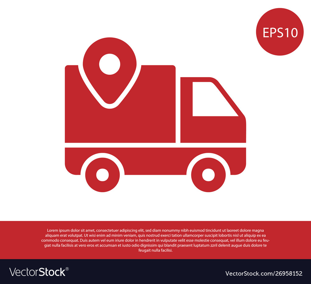 Red delivery tracking icon isolated on white Vector Image