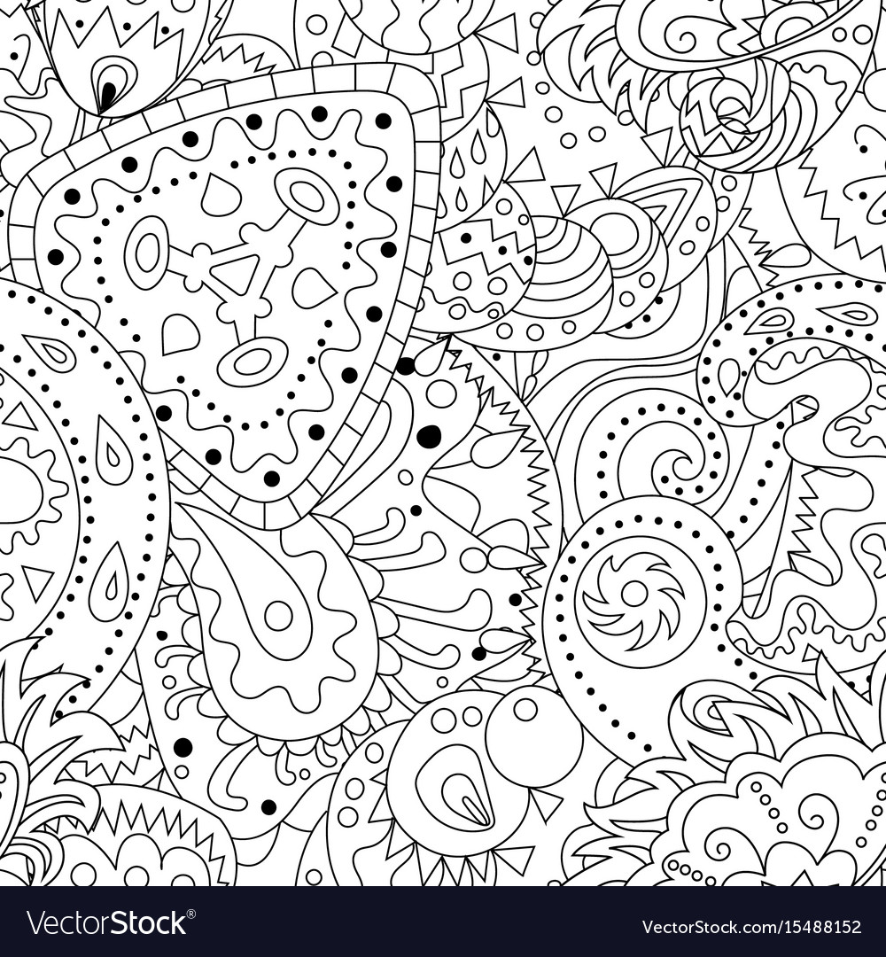 Seamless pattern with abstract ornaments