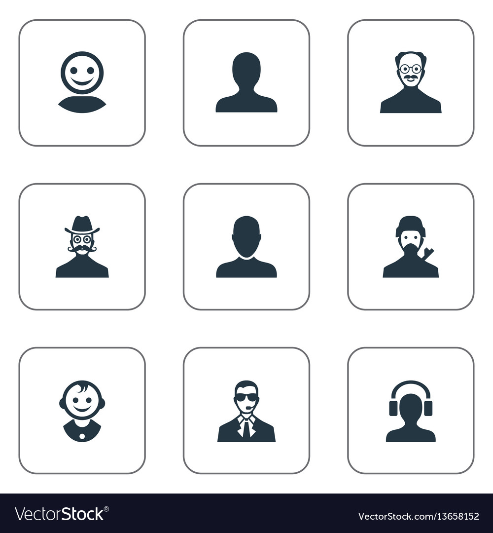 Set of simple member icons