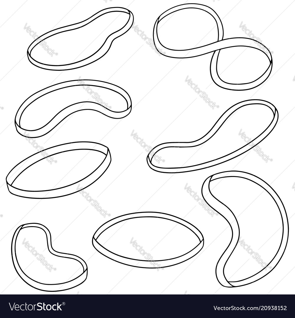 Set rubber band Royalty Free Vector Image - VectorStock