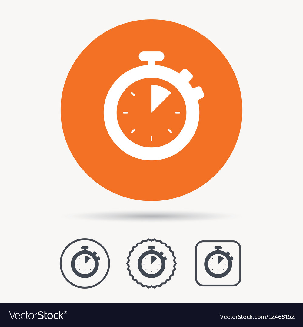 Stopwatch icon timer or clock device sign