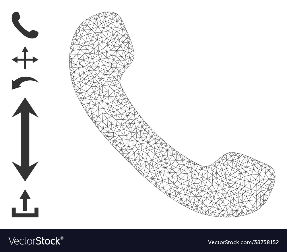 Web network phone receiver icon with simple glyphs vector image Web network phone receiver icon with simple glyphs