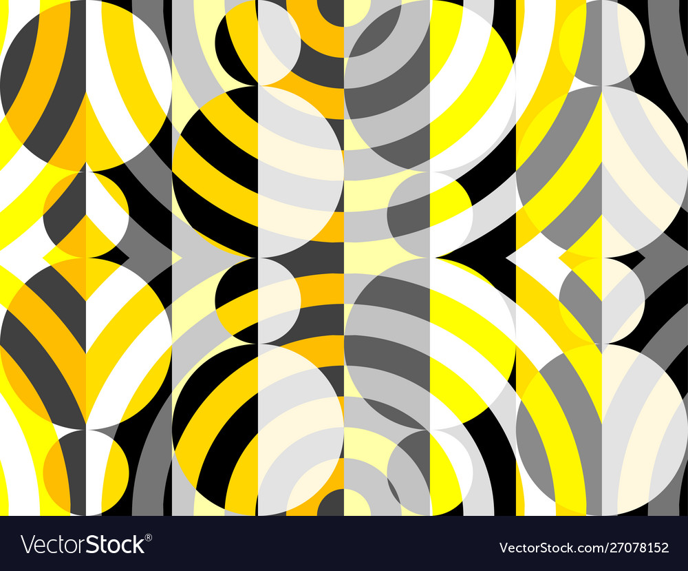 Yellow geometric pattern in a patchwork collage