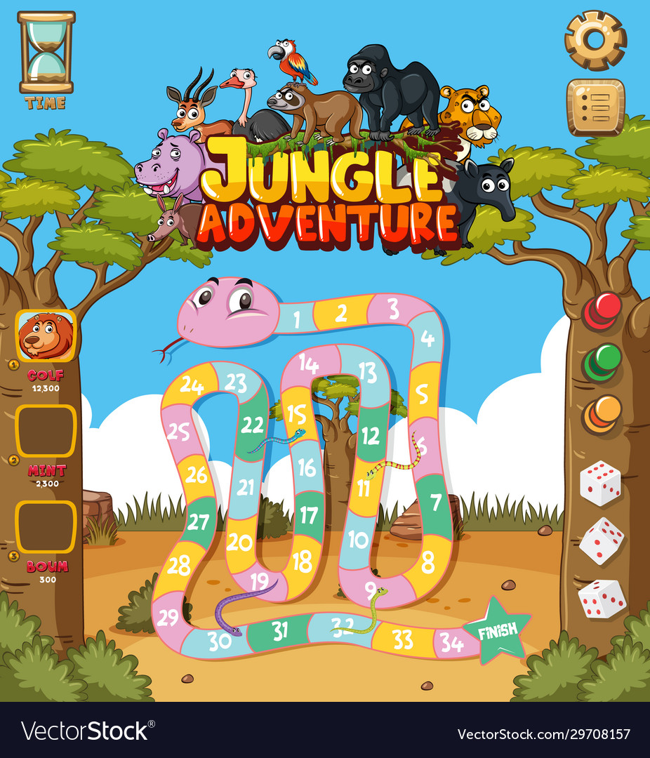 Background design for game with animals Royalty Free Vector Background design for game with animals Royalty Free Vector