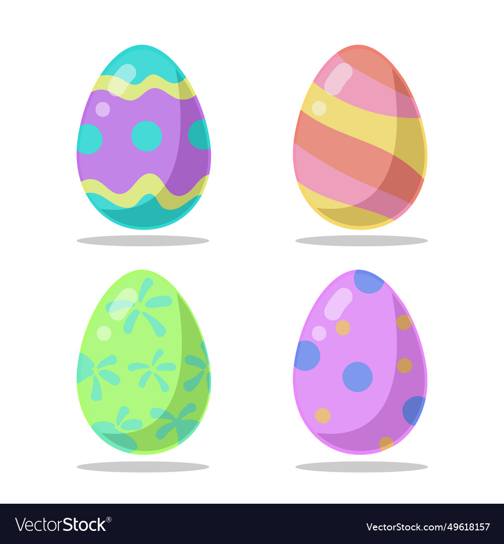 Colored easter eggs pattern with different style vector image Colored easter eggs pattern with different style