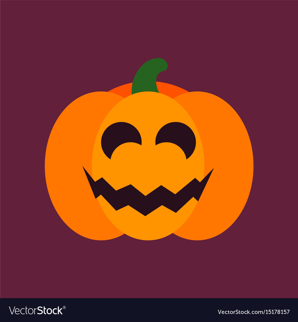 Flat icon stylish background halloween pumpkin Vector Image