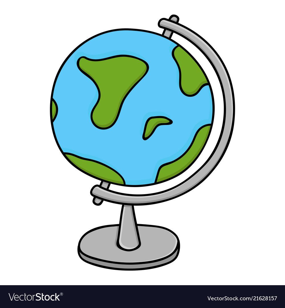 Globe - model of earth colored doodle style