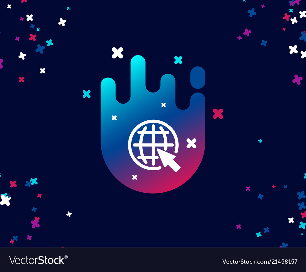 Globe with mouse cursor simple icon world sign