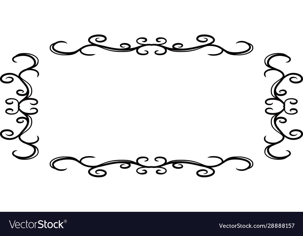 Horizontal rectangular antique pattern frame
