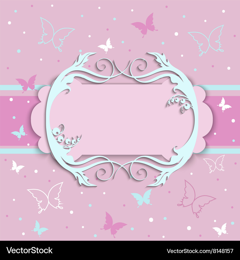 Pink card for girls Royalty Free Vector Image - VectorStock