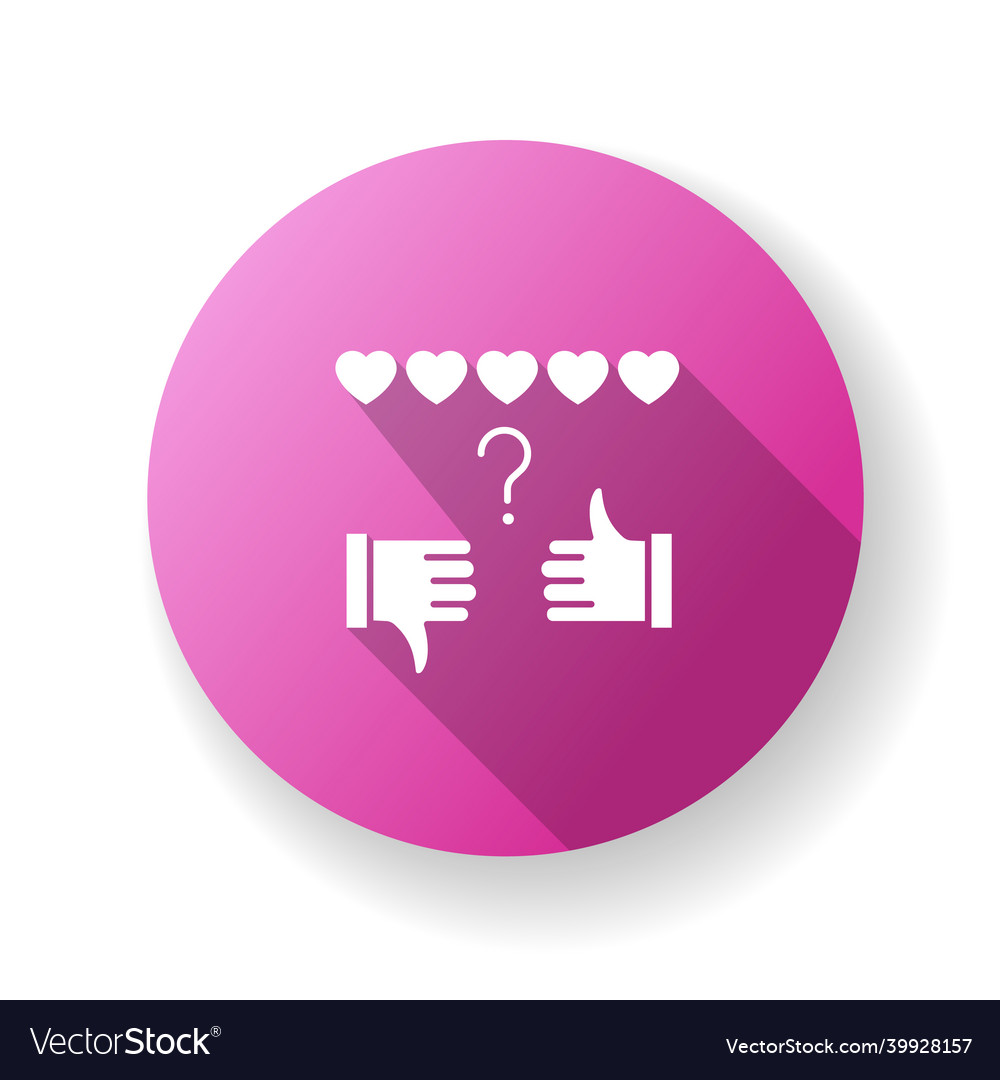 Review rate pink flat design long shadow glyph