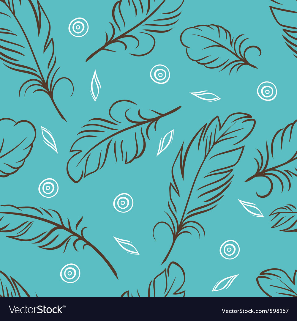 Seamless pattern of abstract feathers