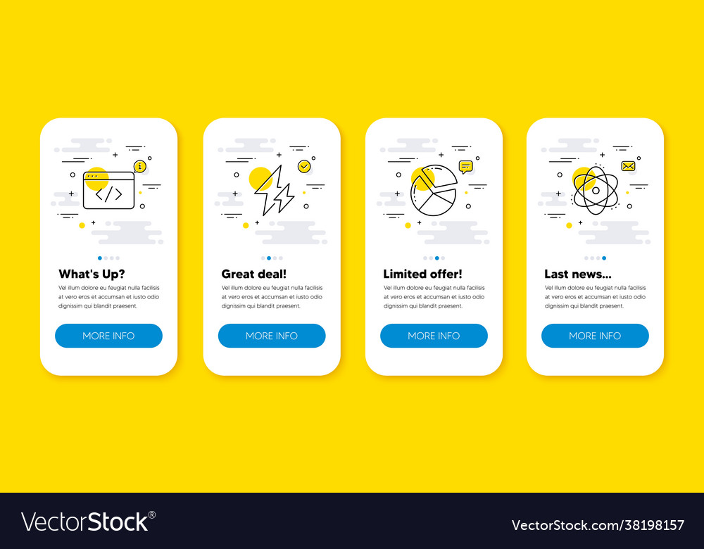 Set seo script pie chart vector image Set seo script pie chart