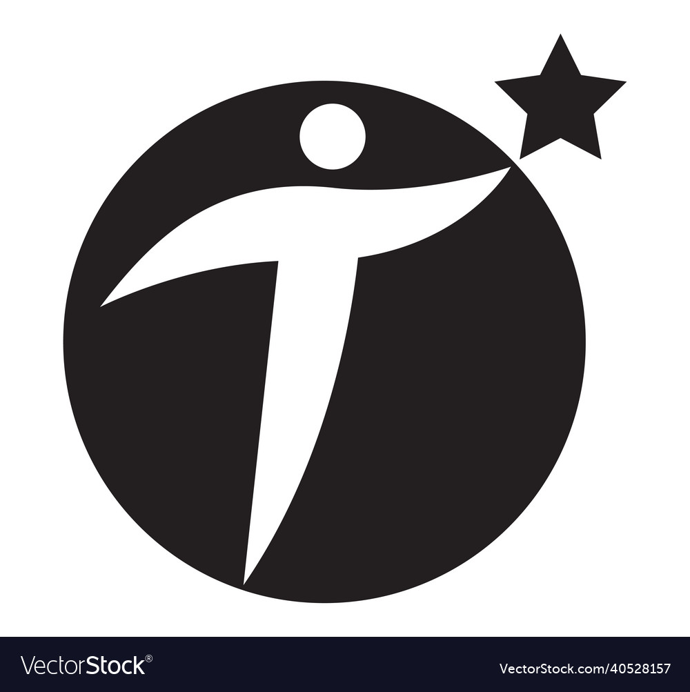 Star person concept icon design