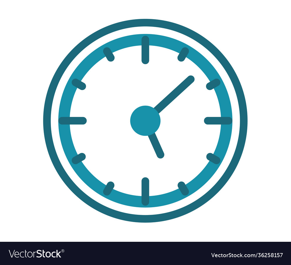 Time clock hour single isolated icon with solid