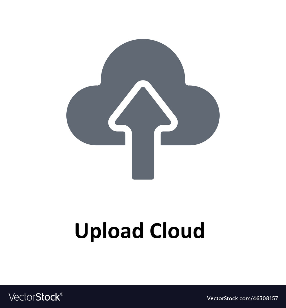 Upload cloud solid icons simple stock