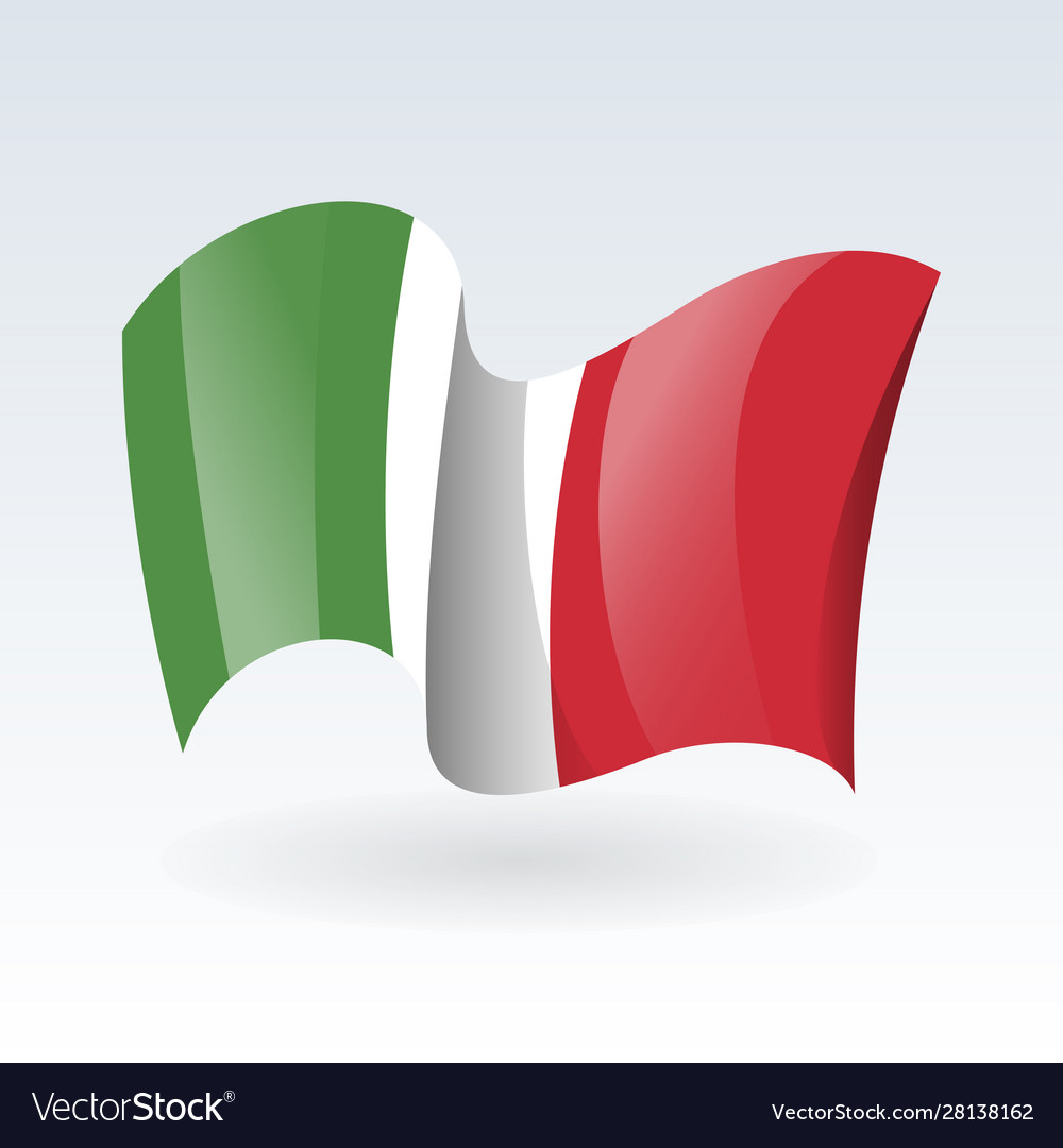 3d waving flag italy isolated on white Royalty Free Vector