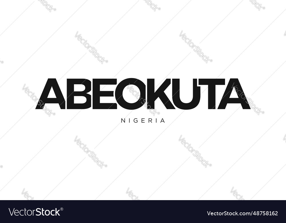 Abeokuta in the nigeria emblem design Royalty Free Vector