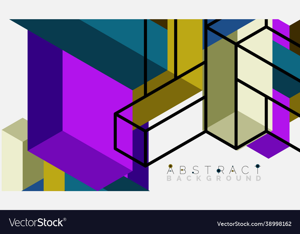 Abstract background 3d cubes cubic elements vector image Abstract background 3d cubes cubic elements