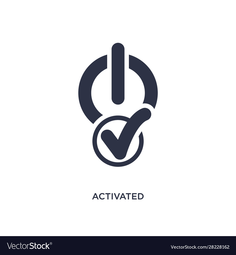Activated icon on white background simple element vector image Activated icon on white background simple element