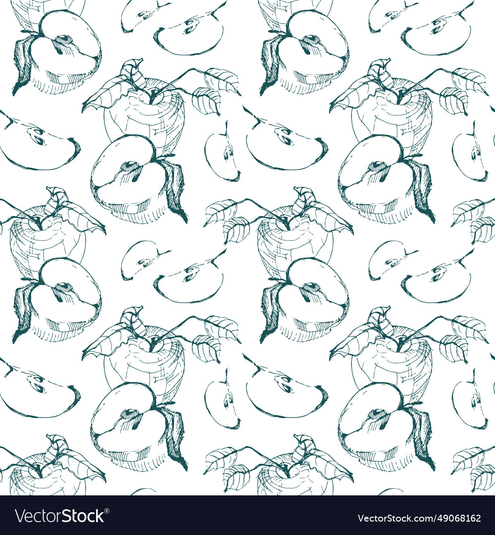 Apples pattern vector image Apples pattern