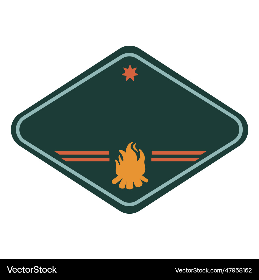 Bonfire label flat Royalty Free Vector Image - VectorStock