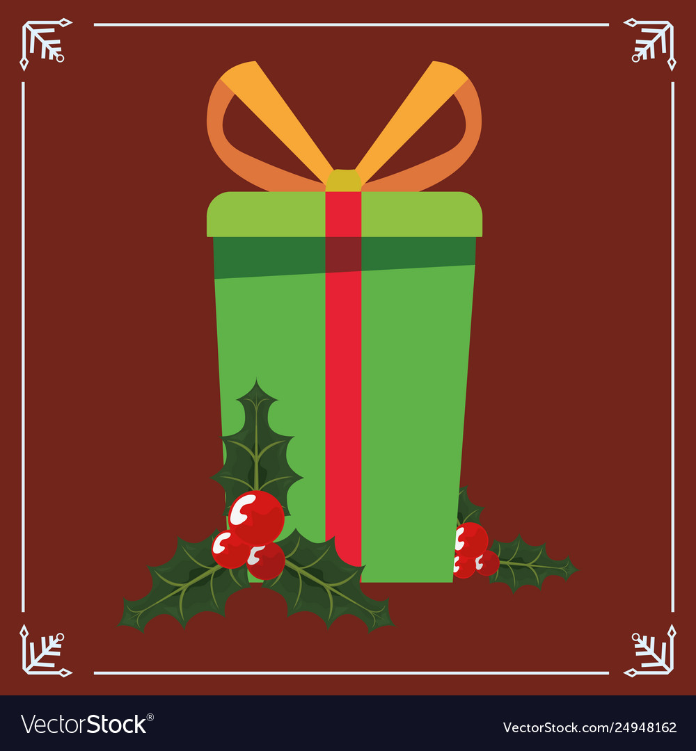 Christmas gift box floral decoration
