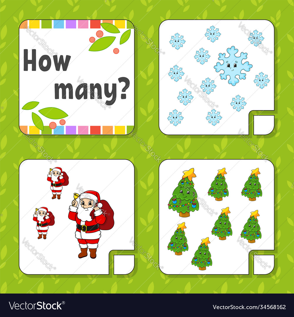 Counting game for children happy characters vector image Counting game for children happy characters