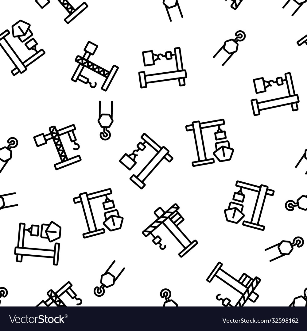 Crane building machine seamless pattern vector image Crane building machine seamless pattern