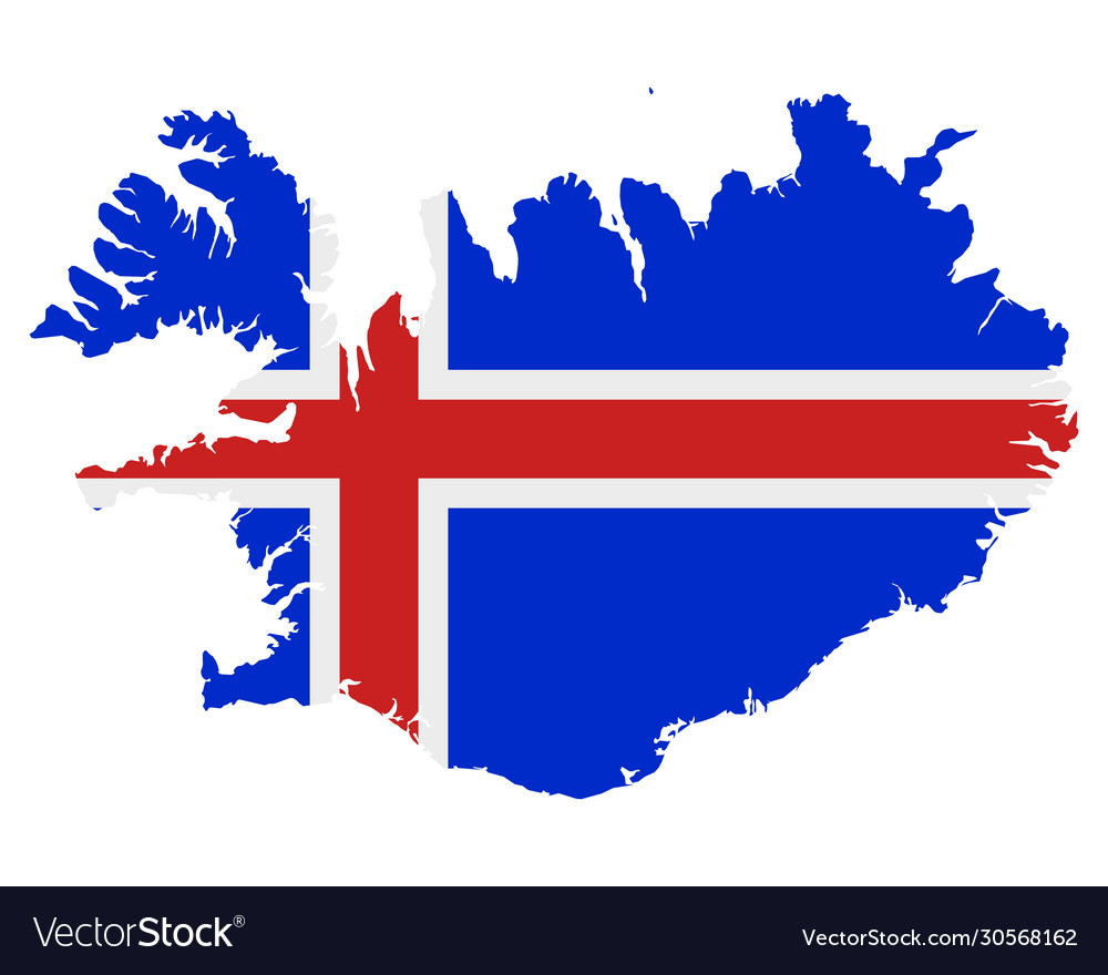 Flag in map iceland Royalty Free Vector Image - VectorStock