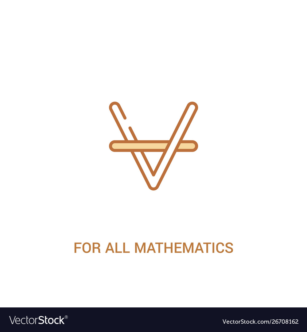 For all mathematics concept 2 colored icon simple vector image For all mathematics concept 2 colored icon simple