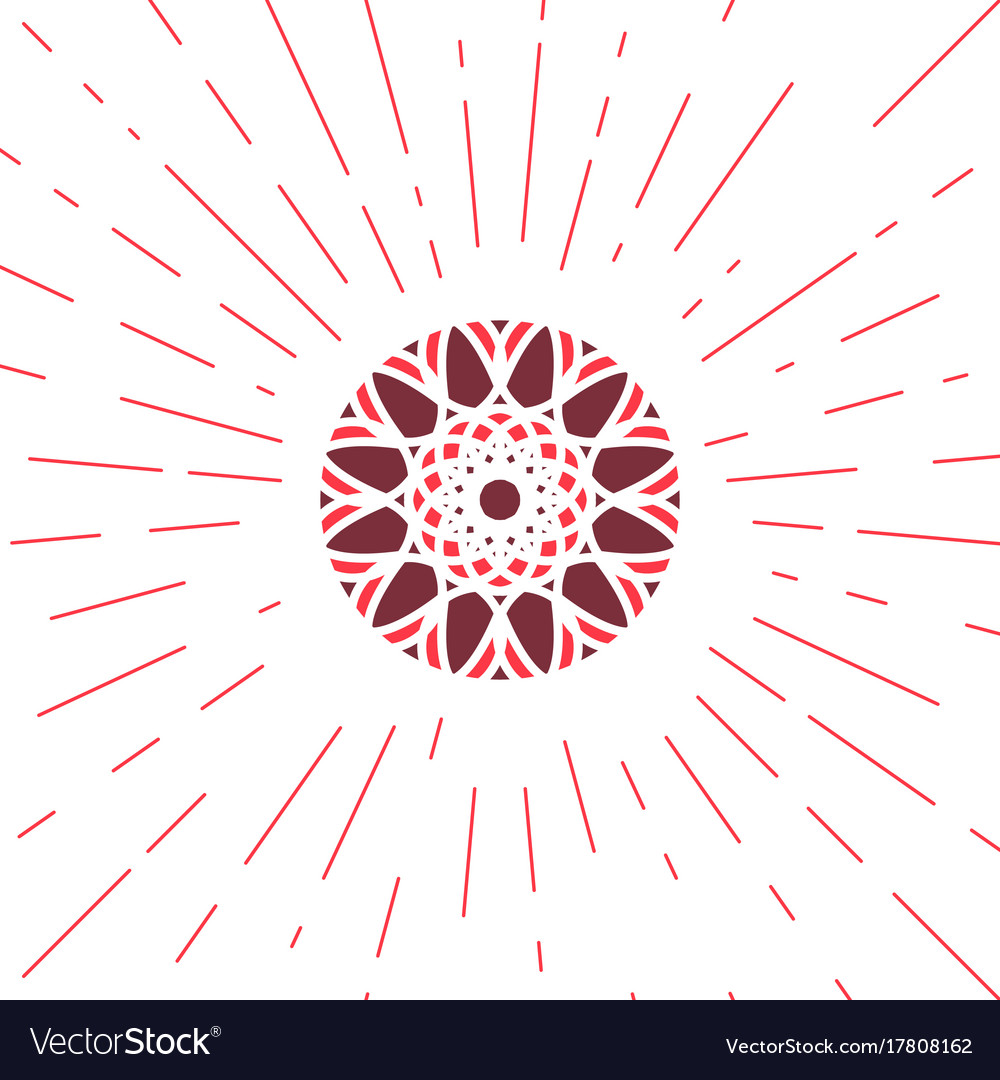 Geometric sun emblem