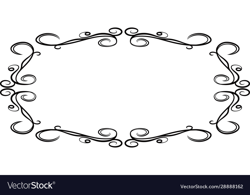 Horizontal rectangular antique pattern frame Vector Image