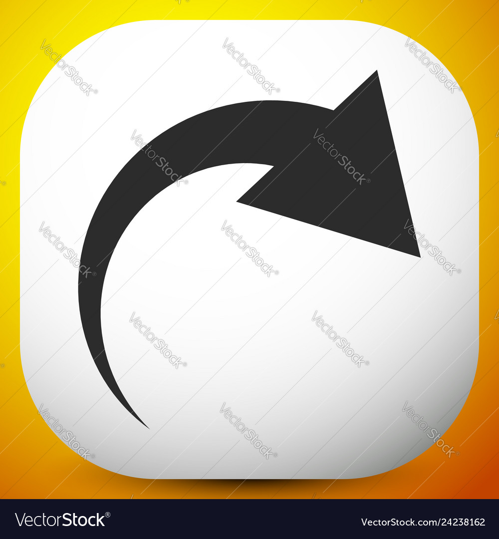 Icon with curved arrow fold twist rotate concept vector image Icon with curved arrow fold twist rotate concept