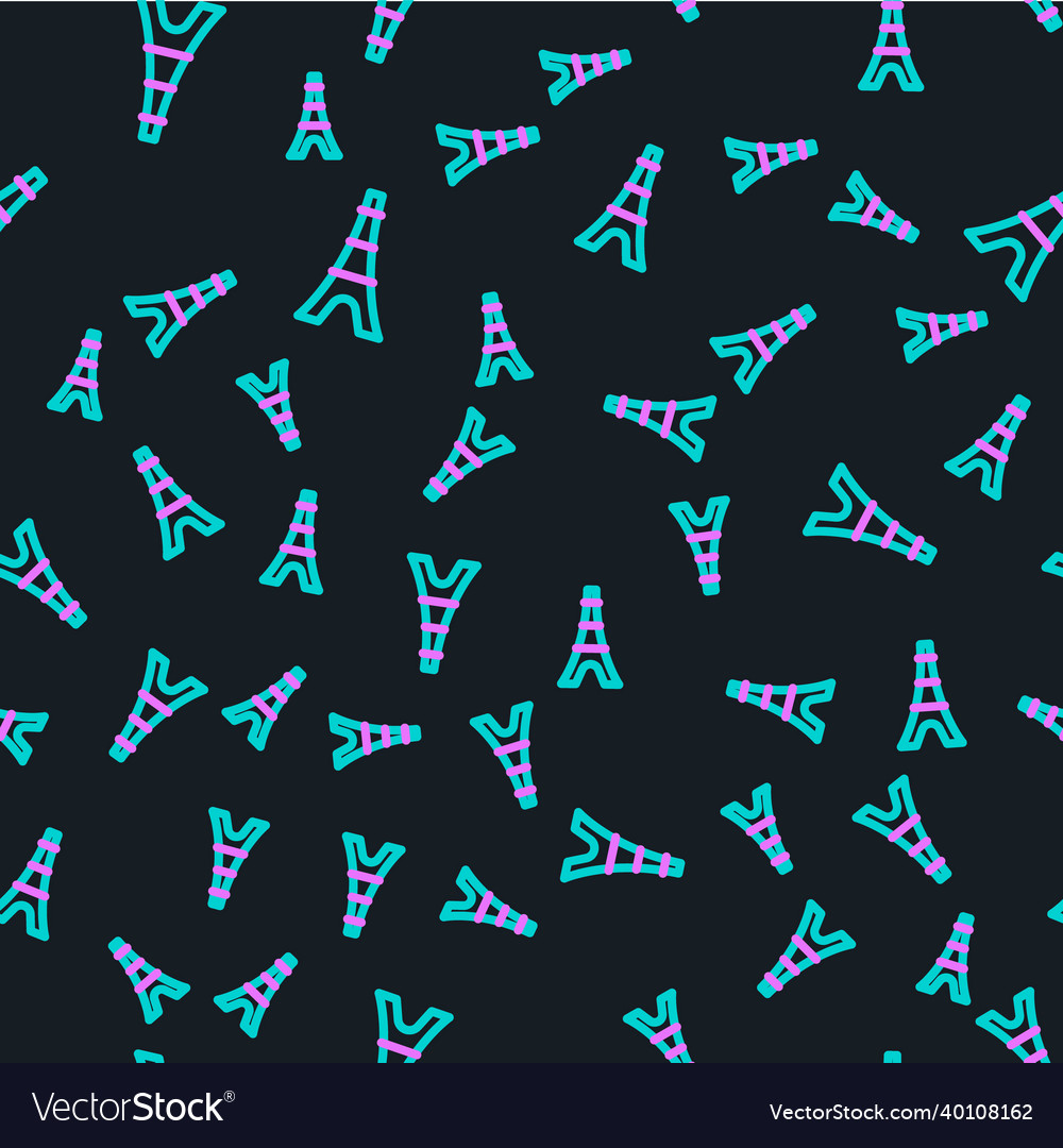 Line eiffel tower icon isolated seamless pattern vector image Line eiffel tower icon isolated seamless pattern