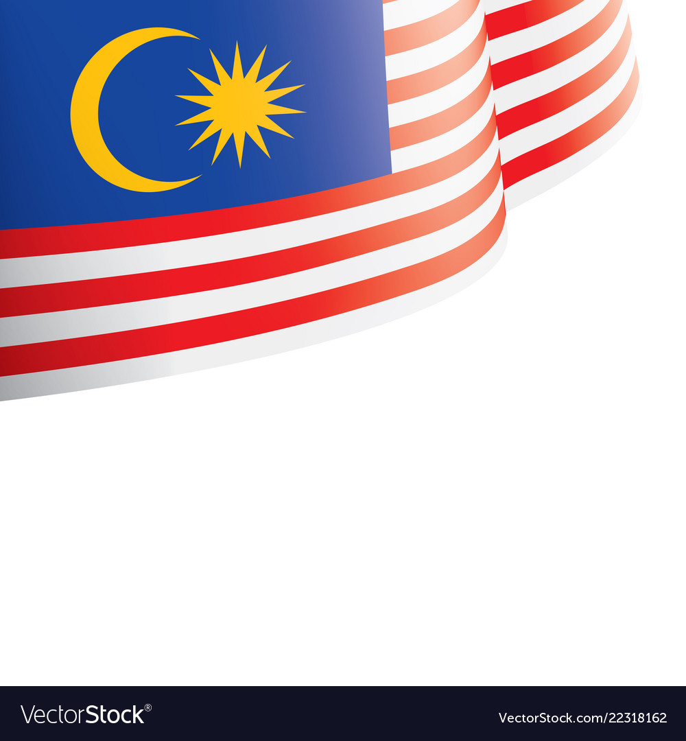 Malaysia Flag On A White Royalty Free Vector Image